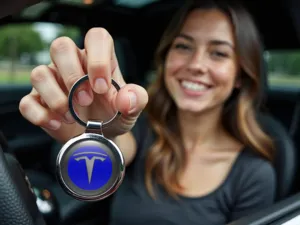 Tesla Llavero Auto Estilo Racing Duradero